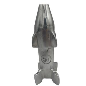 Vtg Style Cast Aluminum Rocket Pencil Sharpener Desk Decor Militaria collectible